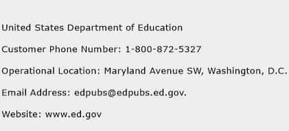 United States Department of Education Phone Number Customer Service