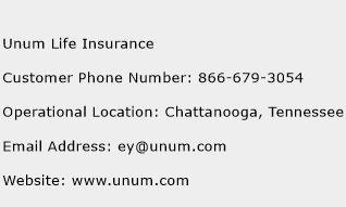 Unum Life Insurance Phone Number Customer Service