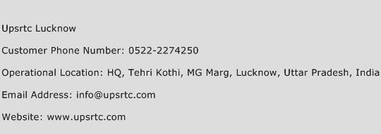 Upsrtc Lucknow Phone Number Customer Service