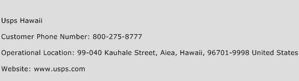Usps Hawaii Phone Number Customer Service
