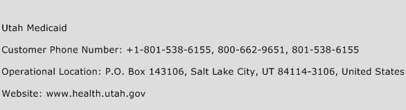 Utah Medicaid Phone Number Customer Service