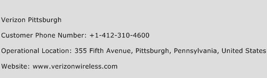 Verizon Pittsburgh Phone Number Customer Service