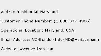 Verizon Residential Maryland Phone Number Customer Service