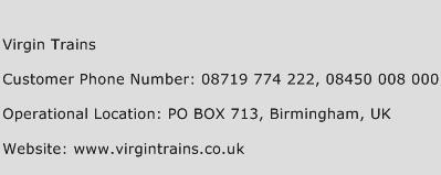 Virgin Trains Phone Number Customer Service