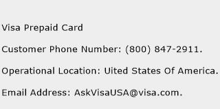 Visa Prepaid Card Phone Number Customer Service