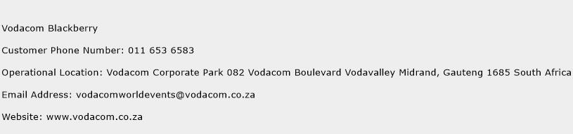 Vodacom Blackberry Phone Number Customer Service