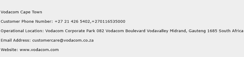 Vodacom Cape Town Phone Number Customer Service