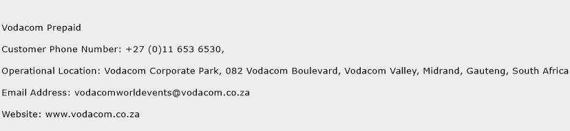 Vodacom Prepaid Phone Number Customer Service