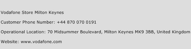 Vodafone Store Milton Keynes Phone Number Customer Service