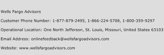 Wells Fargo Advisors Phone Number Customer Service