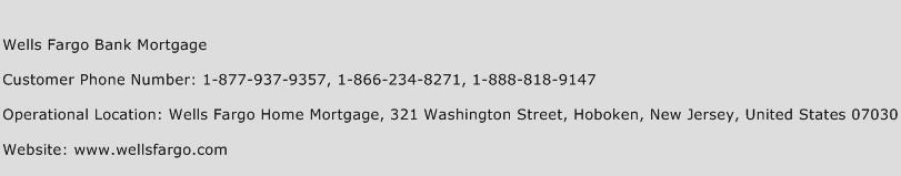 Wells Fargo Bank Mortgage Phone Number Customer Service
