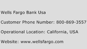 Wells Fargo Bank Usa Phone Number Customer Service