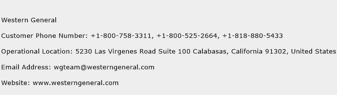 Western General Phone Number Customer Service