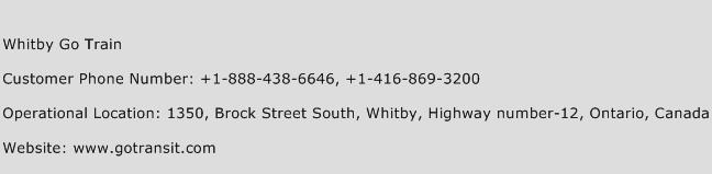 Whitby Go Train Phone Number Customer Service