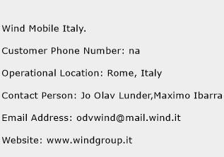 Wind Mobile Italy. Phone Number Customer Service