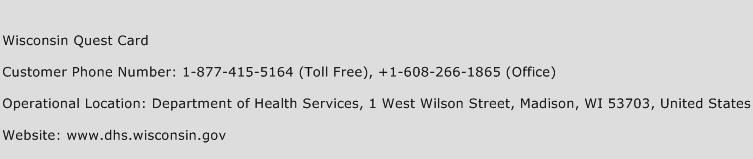 Wisconsin Quest Card Phone Number Customer Service