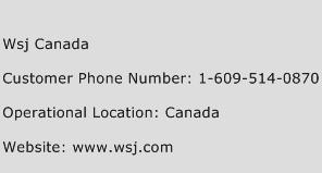 Wsj Canada Phone Number Customer Service