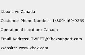 Xbox Live Canada Phone Number Customer Service