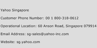 Yahoo Singapore Phone Number Customer Service