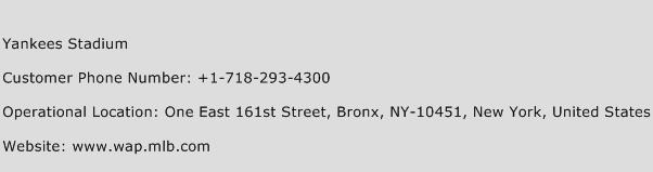 Yankees Stadium Phone Number Customer Service