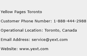 Yellow Pages Toronto Phone Number Customer Service