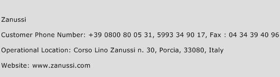 Zanussi Phone Number Customer Service