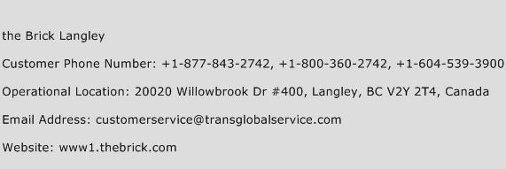 the Brick Langley Phone Number Customer Service